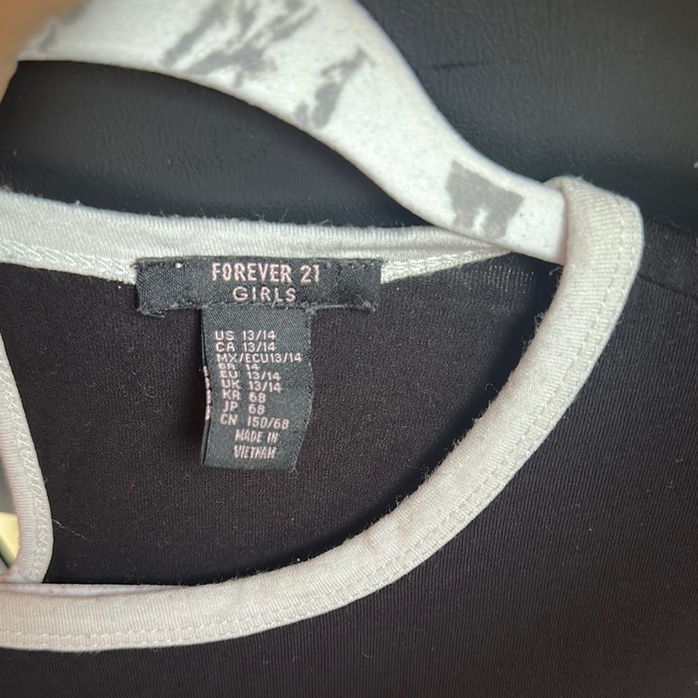 Forever 21 Black and White Bodysuit with Sporty Trim